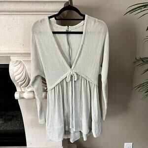 Vintage Futura Couture of NY Champagne Shimmer Deep V-Neck Mini Dress Size 10